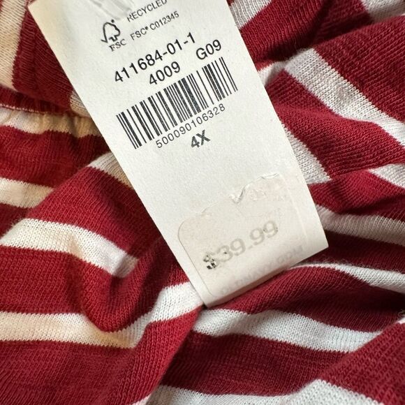 NWT Old Navy Plus Size Red Striped Waist Defined Cut Out Back Midi Dress Size 4X - Picture 8 of 9